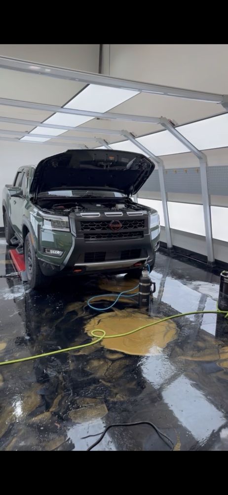 Nissan Frontier in the PPF detail bay